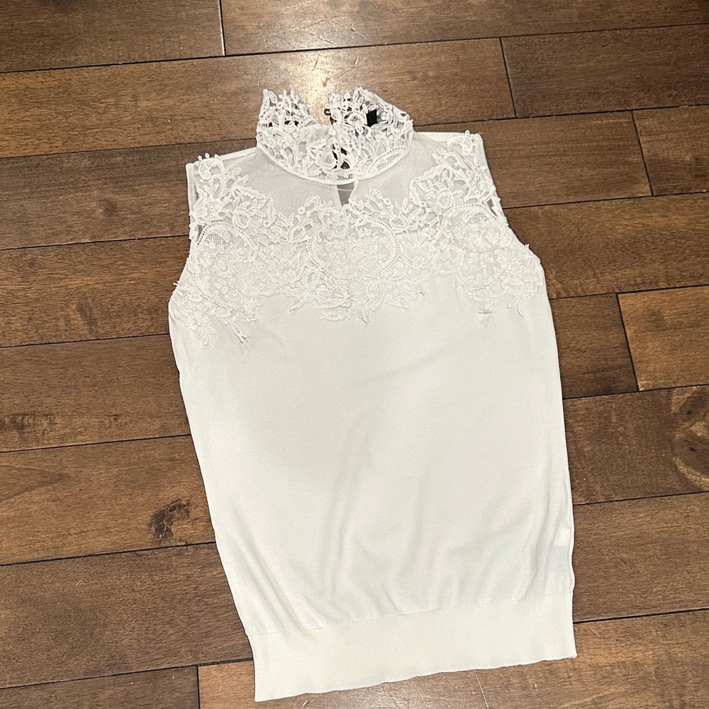 Adiva White Lace Blouse